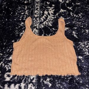Ribbed Tan Women's Crop Top